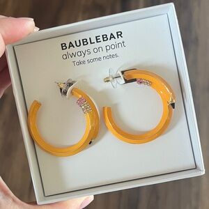 BaubleBar Yellow Pencil Hoop Earrings